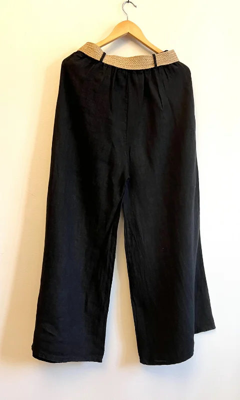 Flava Keten Pantolon Siyah